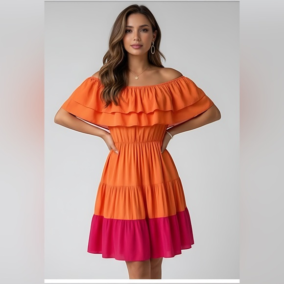 Off Shoulder Ruffle Dress - Picture 3 of 9